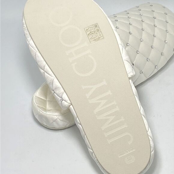 Jimmy Choo Crystal Embellished Satin Slippers size 39 - Picture 11 of 11